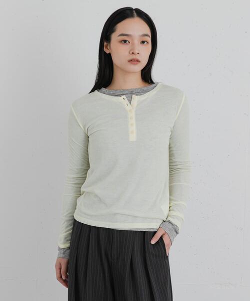SENSE OF PLACE by URBAN RESEARCH(センスオブプレイスバイアーバンリサーチ)の「2PパックロングTシャツ(Tシャツ/カットソー・レディース・チャコールグレー/ブラウン/イエロー・ONE)」の20枚目の写真