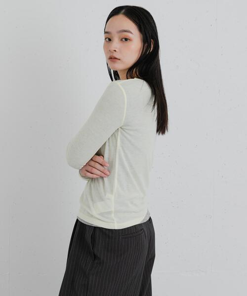 SENSE OF PLACE by URBAN RESEARCH(センスオブプレイスバイアーバンリサーチ)の「2PパックロングTシャツ(Tシャツ/カットソー・レディース・チャコールグレー/ブラウン/イエロー・ONE)」の21枚目の写真