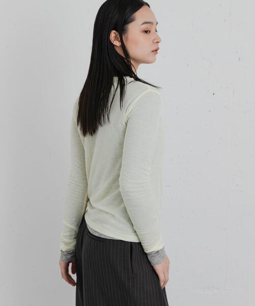SENSE OF PLACE by URBAN RESEARCH(センスオブプレイスバイアーバンリサーチ)の「2PパックロングTシャツ(Tシャツ/カットソー・レディース・チャコールグレー/ブラウン/イエロー・ONE)」の22枚目の写真