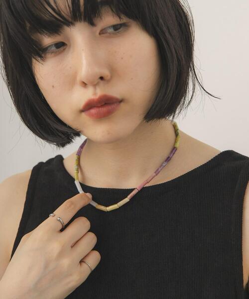 KBF(ケイビーエフ)の「天然石アソートネックレス(ネックレス・レディース・その他1/ブラック/ベージュ・ONE)」の19枚目の写真