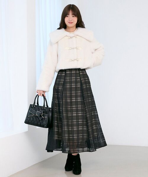MAJESTIC LEGON(マジェスティックレゴン)の「ウエストきゅっとフリルワンピース(ワンピース・レディース・ベージュ/グレー/ブラック/ピンク/ブラック系その他・LARGE/X-SMALL/SMALL/MEDIUM)」の22枚目の写真