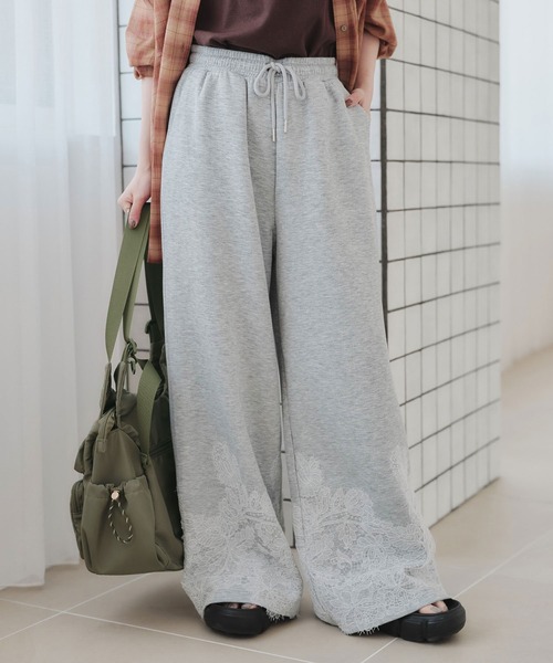セール】裾レースドッキングカットパンツ（その他パンツ）｜Green