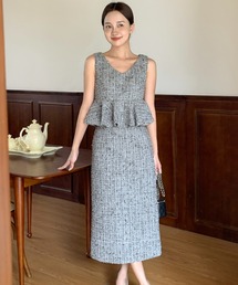 TWEED FRILL JUMPER SKIRT（ツイードフリルジャンパースカート）