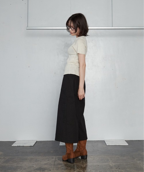 OFROOM(オフルーム)の「【2026秋冬新作】Work Long Skirt|ワークロングスカート(スカート・レディース・ブラウン/チャコールグレー/アイボリー/カーキ/ブラック・FREE)」の13枚目の写真