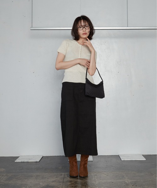 OFROOM(オフルーム)の「【2026秋冬新作】Work Long Skirt|ワークロングスカート(スカート・レディース・ブラウン/チャコールグレー/アイボリー/カーキ/ブラック・FREE)」の17枚目の写真