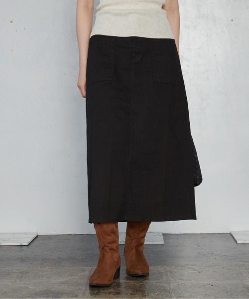 OFROOM(オフルーム)の「【2026秋冬新作】Work Long Skirt|ワークロングスカート(スカート・レディース・ブラウン/チャコールグレー/アイボリー/カーキ/ブラック・FREE)」の18枚目の写真