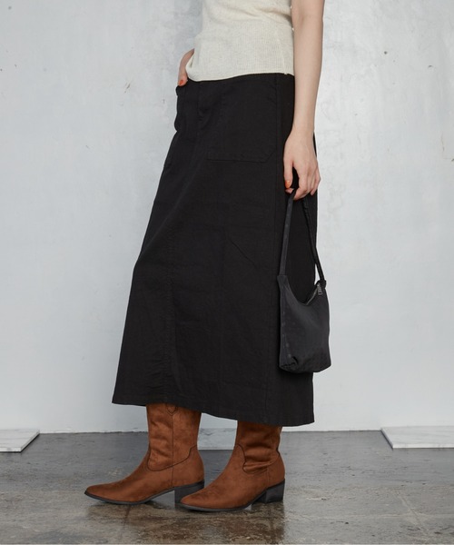 OFROOM(オフルーム)の「【2026秋冬新作】Work Long Skirt|ワークロングスカート(スカート・レディース・ブラウン/チャコールグレー/アイボリー/カーキ/ブラック・FREE)」の7枚目の写真