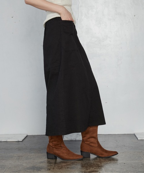 OFROOM(オフルーム)の「【2026秋冬新作】Work Long Skirt|ワークロングスカート(スカート・レディース・ブラウン/チャコールグレー/アイボリー/カーキ/ブラック・FREE)」の19枚目の写真