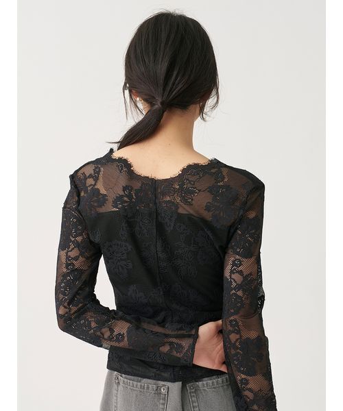 SNIDEL(スナイデル)の「カットレースTOPS(Tシャツ/カットソー・レディース・ブラック/ライトブルー/ホワイト・F)」の6枚目の写真