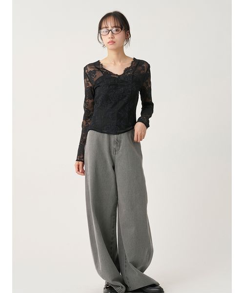 SNIDEL(スナイデル)の「カットレースTOPS(Tシャツ/カットソー・レディース・ブラック/ライトブルー/ホワイト・F)」の12枚目の写真