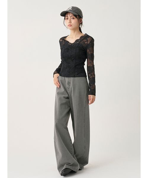 SNIDEL(スナイデル)の「カットレースTOPS(Tシャツ/カットソー・レディース・ブラック/ライトブルー/ホワイト・F)」の13枚目の写真