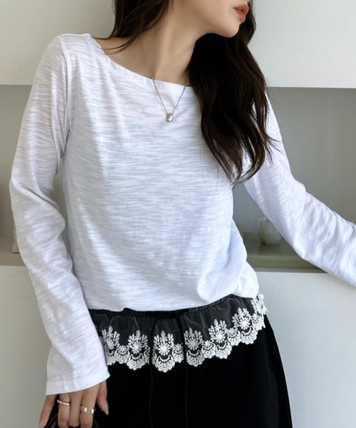 TREOVER(トレオーバー)の「着こなしを自由に楽しめるマルチウェイオフショルトップス(Tシャツ/カットソー・レディース・グレー系その他/ネイビー系/オフホワイト/ブラック/ホワイト系その他/ベージュ系その他・FREE)」の16枚目の写真