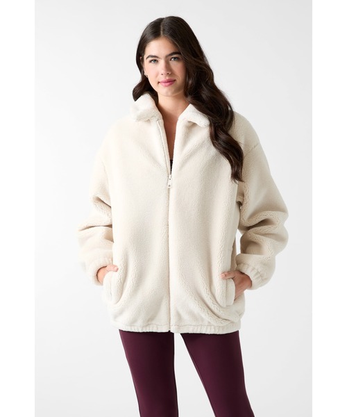 AMALIA Sherpa Zip Sweat ジャケット ボアジャケット | GUESS(ゲス