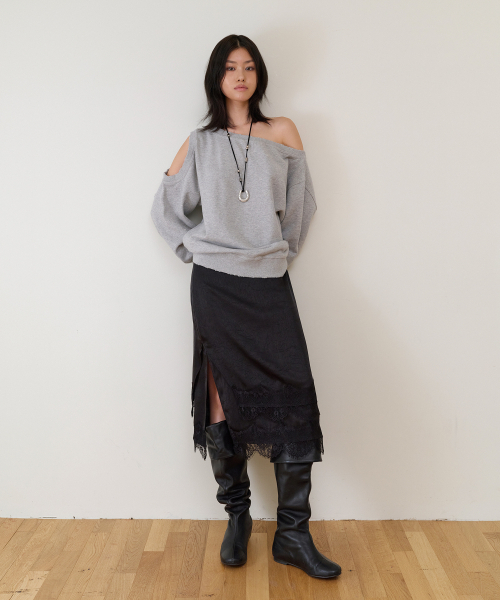 THEVINYLHOUSE（ザバイニルハウス）の「FEMININE SLIT LACE SKIRT(W) BLACK（スカート・レディース・その他・SMALL/MEDIUM）」の4枚目の写真