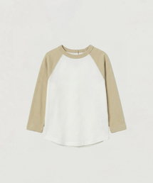 スナップラグランTシャツ_アイボリー