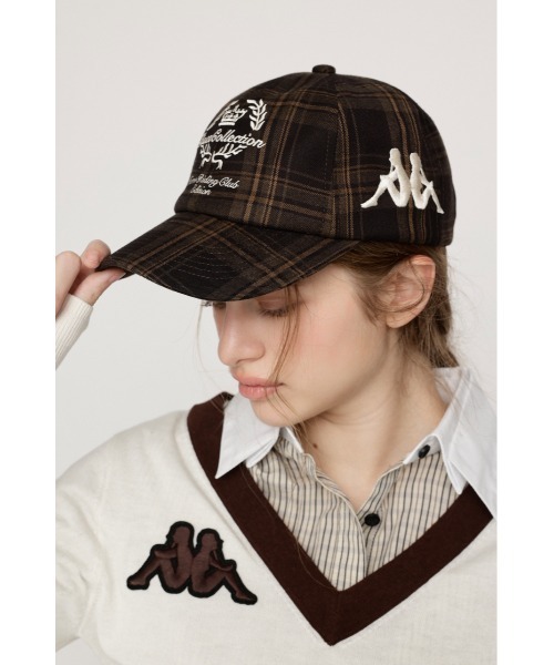 SLY（スライ）の「KAPPA x SLY CHECK CAP カッパスライチェックキャップ 秋服（キャップ・レディース・ブラウン系その他2/ネイビー系・FREE）」の11枚目の写真