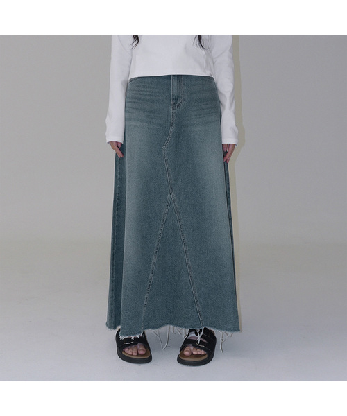 TWEE(トゥウィー)の「KINTO マキシデニムロングスカート(スカート・レディース・ブルー・SMALL/MEDIUM/LARGE)」の1枚目の写真