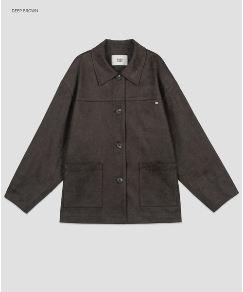 ATELIER NAIN(アトリエナイン)の「(JK-3075)スエードセットアップ クラシック ハーフジャケット(テーラードジャケット・レディース・その他/ダークブラウン/オリーブ・FREE)」の2枚目の写真