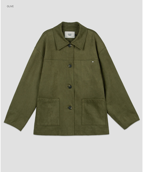 ATELIER NAIN(アトリエナイン)の「(JK-3075)スエードセットアップ クラシック ハーフジャケット(テーラードジャケット・レディース・その他/ダークブラウン/オリーブ・FREE)」の3枚目の写真