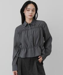 クロップドギャザーシャーリングシャツ