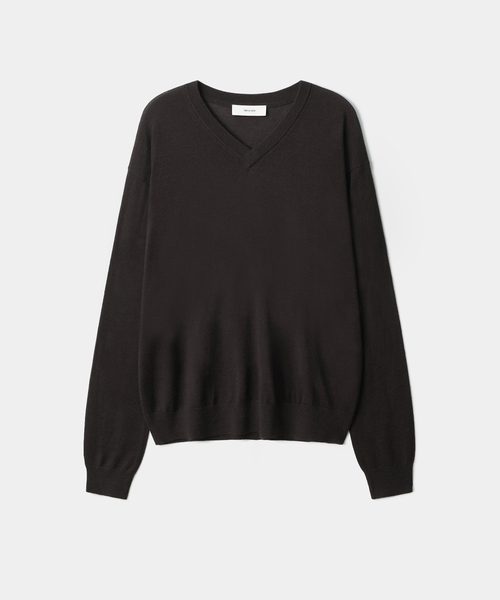 TRIP LE SENS(トリップ ル センス)の「セカンドスキン ウールブレンド Vネック ニット_3COLOR(ニット/セーター・メンズ・チョコ/ブラック/ダークグレー・LARGE/SMALL/MEDIUM)」の3枚目の写真