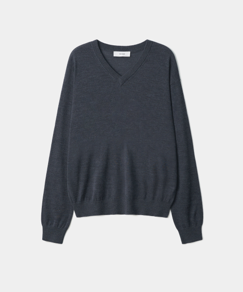 TRIP LE SENS(トリップ ル センス)の「セカンドスキン ウールブレンド Vネック ニット_3COLOR(ニット/セーター・メンズ・チョコ/ブラック/ダークグレー・LARGE/SMALL/MEDIUM)」の9枚目の写真