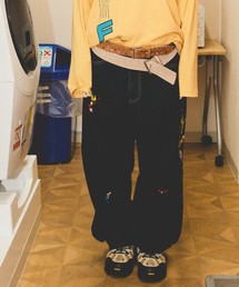 GARMENTS FAB（ガーメンツファブ）の「EMB スプラッターペイントパンツ (ブルー)（デニムパンツ）」
