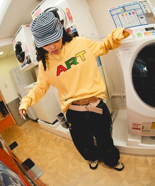 GARMENTS FAB（ガーメンツファブ）の「EMB スプラッターペイントパンツ (ブルー)（デニムパンツ・レディース・その他・MEDIUM/LARGE）」の5枚目の写真