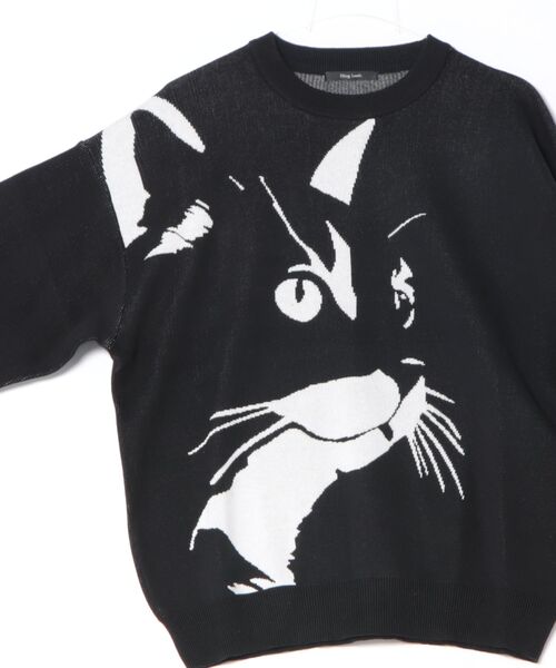 almo(アルモ)の「【Bls】【ZM】【Bling Leads】JQDコットンニット アニマル/猫(BL)(ニット/セーター・レディース・ブラック系その他/ブラック系その他2/ブラック系その他4・MEDIUM/LARGE)」の5枚目の写真