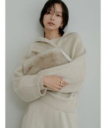 レザーハンドルファーバッグ