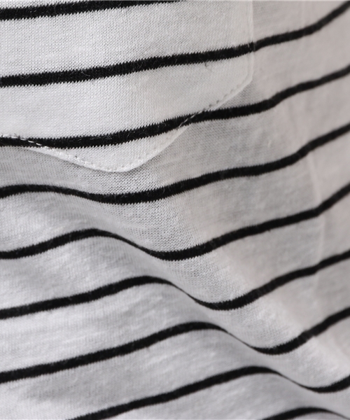 WEGO（ウィゴー）の「WEGO/リネンモダールUネックTシャツ（Tシャツ/カットソー・レディース・オフホワイト/ブラック系その他/ライトピンク/ブラック/サックスブルー・MEDIUM/LARGE）」の10枚目の写真