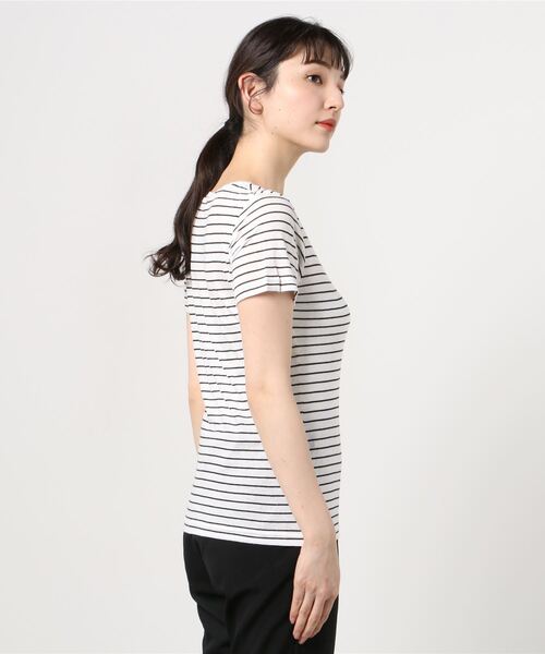 WEGO（ウィゴー）の「WEGO/リネンモダールUネックTシャツ（Tシャツ/カットソー・レディース・オフホワイト/ブラック系その他/ライトピンク/ブラック/サックスブルー・MEDIUM/LARGE）」の16枚目の写真