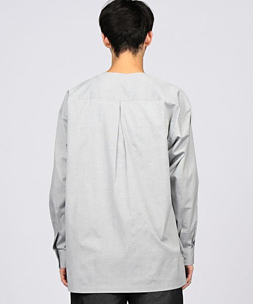 EN ROUTE（アンルート）の「ENR コットンオックスノーカラーシャツ◆（シャツ/ブラウス・メンズ・ホワイト/ライトグレー・1/2/3）」の11枚目の写真