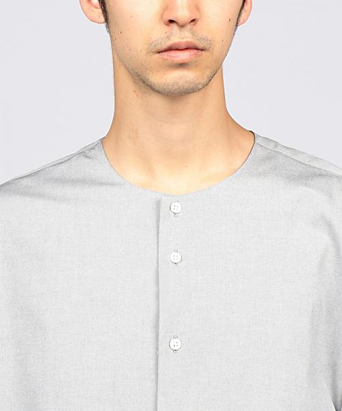 EN ROUTE（アンルート）の「ENR コットンオックスノーカラーシャツ◆（シャツ/ブラウス・メンズ・ホワイト/ライトグレー・1/2/3）」の6枚目の写真