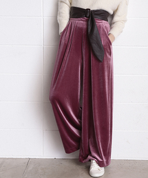 one after another NICE CLAUP | サッシュベルト付べロアワイドパンツ(その他パンツ)