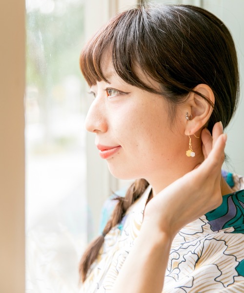 倭物やカヤ（ワモノヤカヤ）の「【倭物やカヤ】金平糖ふたつぶピアス（ピアス（両耳用）・レディース・ピンク/グリーン/イエロー/オレンジ/パープル/ブルー・FREE）」の7枚目の写真