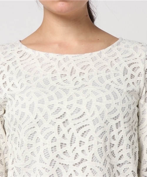 22 OCTOBRE（ヴァンドゥ－オクトーブル）の「アリーゼレースブラウス【セットアップ対応商品】（シャツ/ブラウス・レディース・ネイビー/ホワイト/グレー・38/40）」の7枚目の写真