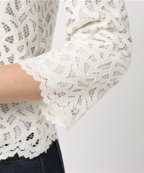 22 OCTOBRE（ヴァンドゥ－オクトーブル）の「アリーゼレースブラウス【セットアップ対応商品】（シャツ/ブラウス・レディース・ネイビー/ホワイト/グレー・38/40）」の9枚目の写真