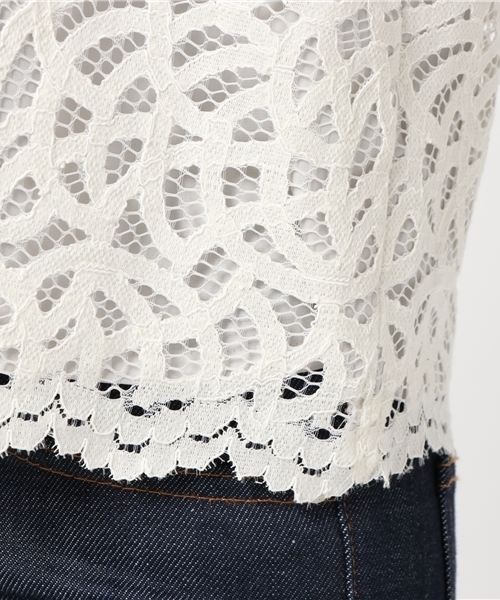 22 OCTOBRE（ヴァンドゥ－オクトーブル）の「アリーゼレースブラウス【セットアップ対応商品】（シャツ/ブラウス・レディース・ネイビー/ホワイト/グレー・38/40）」の10枚目の写真