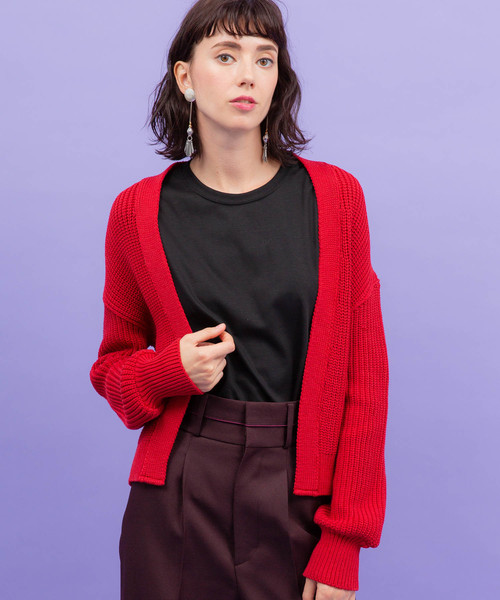 UNITED TOKYO（ユナイテッドトウキョウ）の「カタアゼエフォートカーディガン（カーディガン/ボレロ・レディース・ブラック/レッド/マスタード・1）」の19枚目の写真