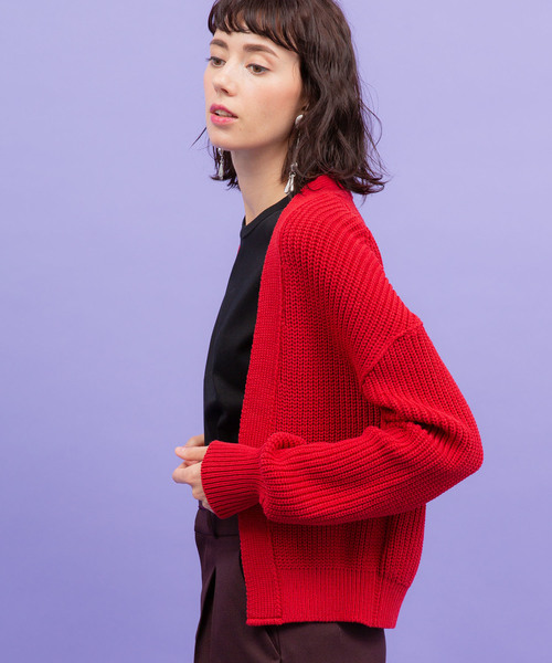 UNITED TOKYO（ユナイテッドトウキョウ）の「カタアゼエフォートカーディガン（カーディガン/ボレロ・レディース・ブラック/レッド/マスタード・1）」の18枚目の写真