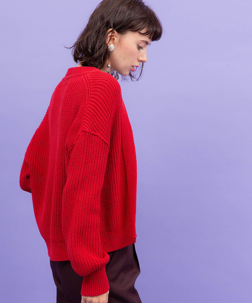 UNITED TOKYO（ユナイテッドトウキョウ）の「カタアゼエフォートカーディガン（カーディガン/ボレロ・レディース・ブラック/レッド/マスタード・1）」の16枚目の写真