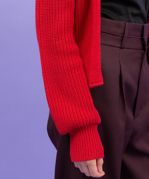 UNITED TOKYO（ユナイテッドトウキョウ）の「カタアゼエフォートカーディガン（カーディガン/ボレロ・レディース・ブラック/レッド/マスタード・1）」の14枚目の写真