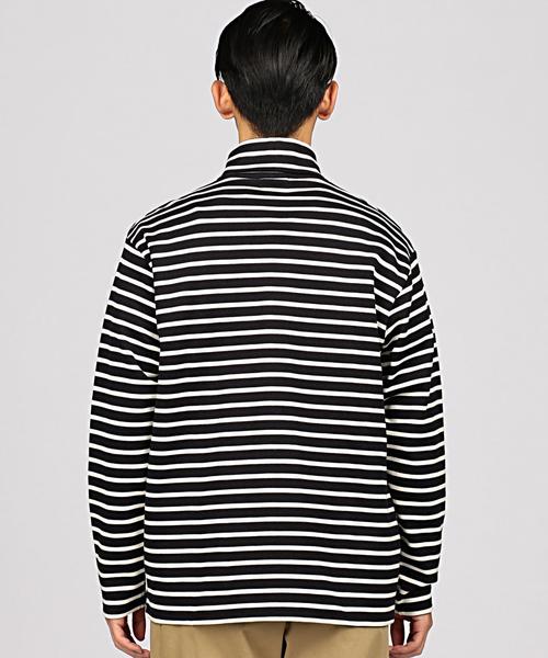 EN ROUTE(アンルート)の「コットンミラノリブボーダータートル(Tシャツ/カットソー・メンズ・オフホワイト/ブラック・1/2/3)」の3枚目の写真