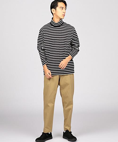 EN ROUTE(アンルート)の「コットンミラノリブボーダータートル(Tシャツ/カットソー・メンズ・オフホワイト/ブラック・1/2/3)」の6枚目の写真