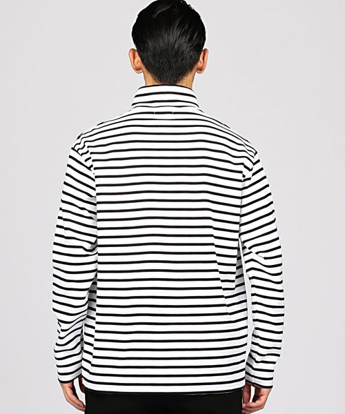 EN ROUTE(アンルート)の「コットンミラノリブボーダータートル(Tシャツ/カットソー・メンズ・オフホワイト/ブラック・1/2/3)」の10枚目の写真