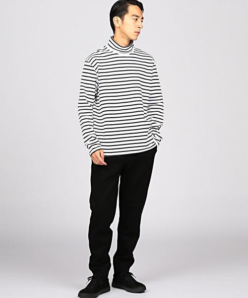 EN ROUTE(アンルート)の「コットンミラノリブボーダータートル(Tシャツ/カットソー・メンズ・オフホワイト/ブラック・1/2/3)」の12枚目の写真