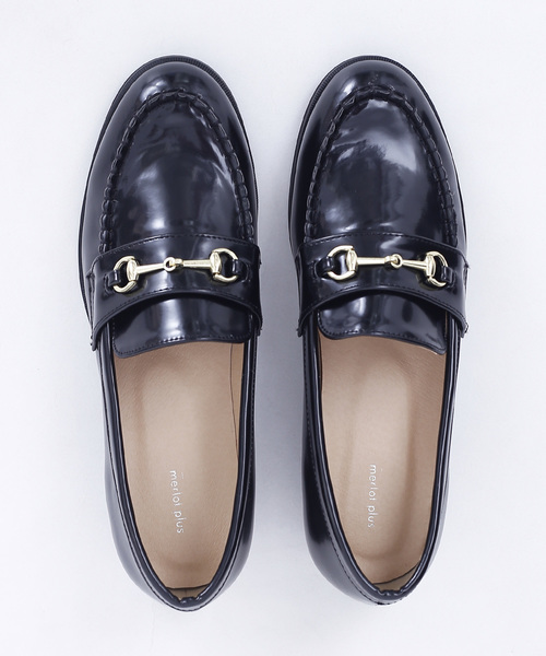 merlot plus（メルロープリュス）の「ビットローファー001-2489（ローファー・レディース・ブラック/ブラウン/グリーン/オフホワイト・LL/S/M/L）」の2枚目の写真