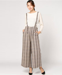 MERLOT | チェック柄ワイドパンツサロペット1345(サロペット/オーバーオール)