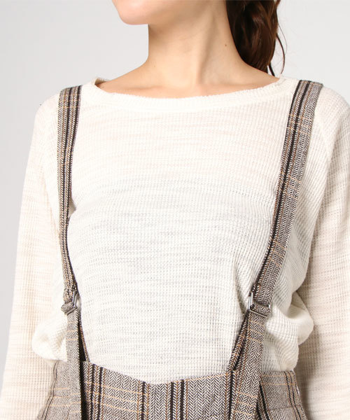 MERLOT（メルロー）の「チェック柄ワイドパンツサロペット1345（サロペット/オーバーオール・レディース・グレー/ブラウン/ブラック・FREE）」の6枚目の写真